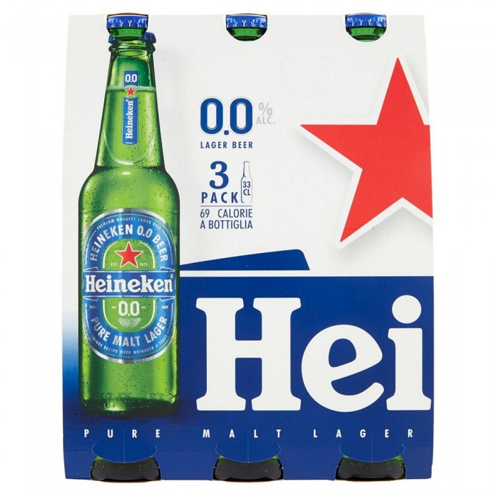 HEINEKEN BIRRA  0,0% CL.33 X 3