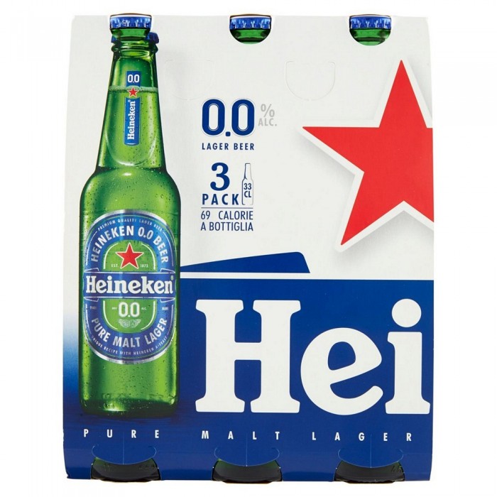 HEINEKEN BIRRA  0,0% CL.33 X 3