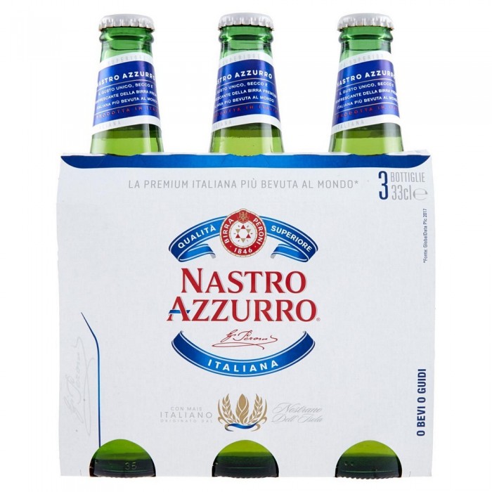 NASTRO AZZURRO BIRRA  CL.33 X 3