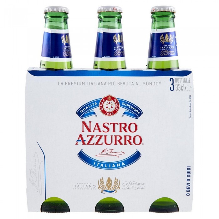 NASTRO AZZURRO BIRRA  CL.33 X 3