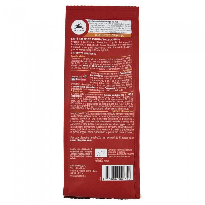 ALCENERO CAFFE 100% ARABICO BIO GR.250