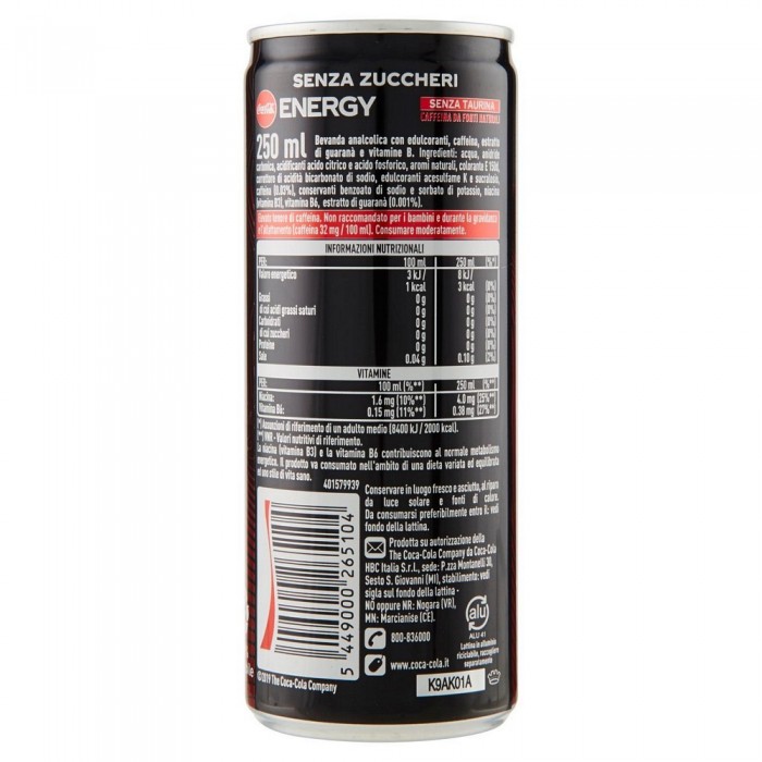 COKE ENERGY ZERO CL.25