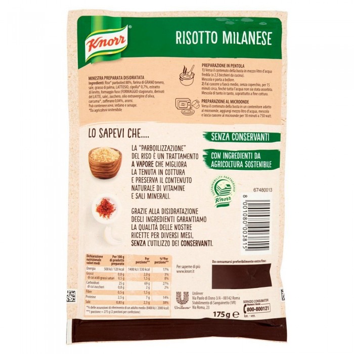 'RISOTTO KNORR MILANESE GR.175'