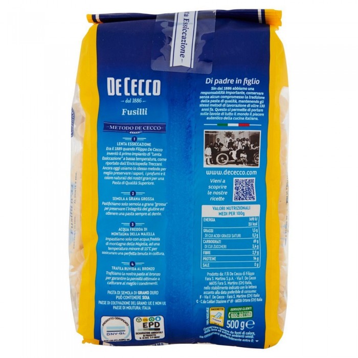 'DE CECCO FUSILLI 34 GR.500'