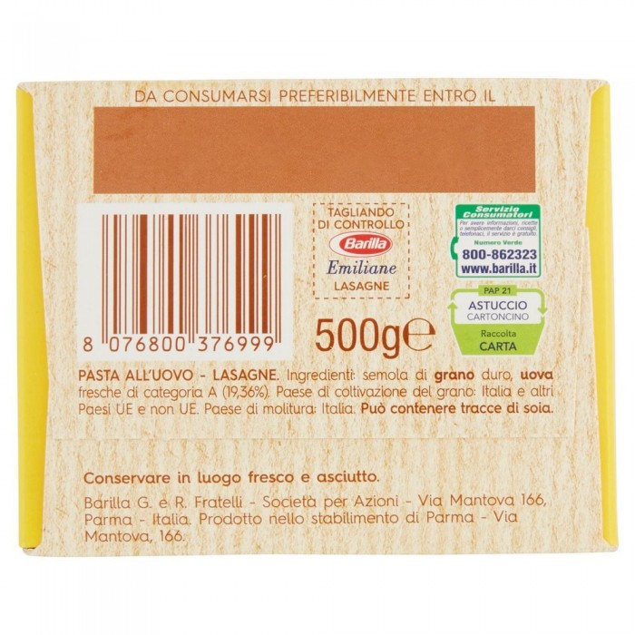 'LASAGNE UOVO BARILLA GR.500'