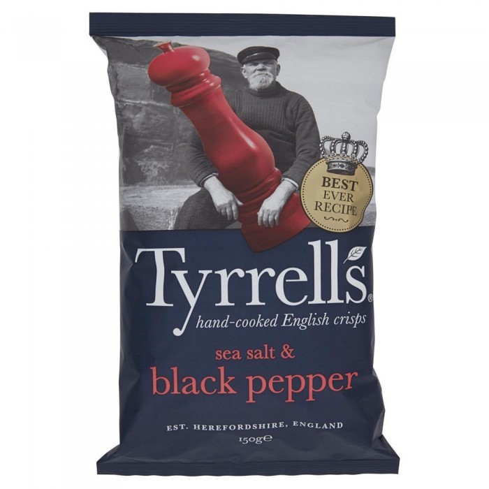 TYRRELLS CHIPS  PEPE NERO GR.150