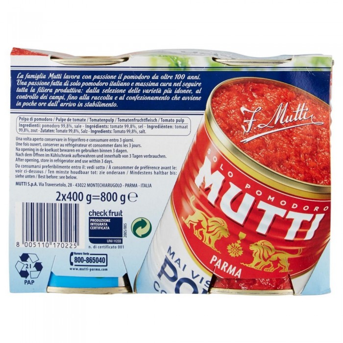 MUTTI POLPA POMODORO GR.400x2