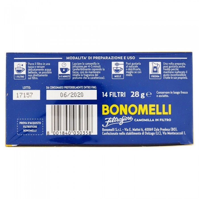 BONOMELLI CAMOMILLA FILTROFIORE X 14 FL.