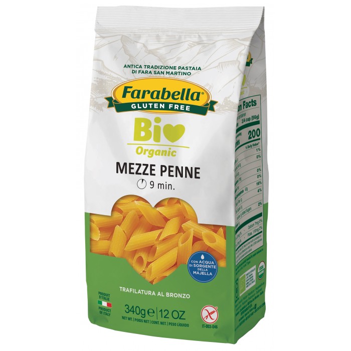 MEZZE PENNE RIGATE DI MAIS E RISO SENZA GLUTINE FARABELLA GR. 340